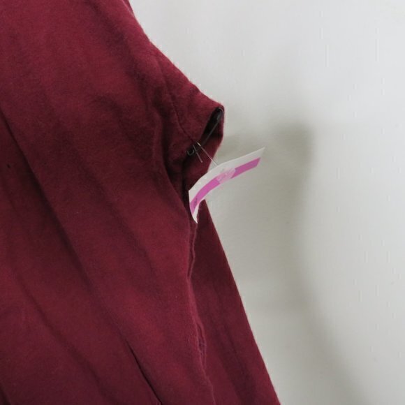 TREASURE & BOND Long Sleeve Graphic Tee In Burgundy- Nyc - Picture 4 of 8